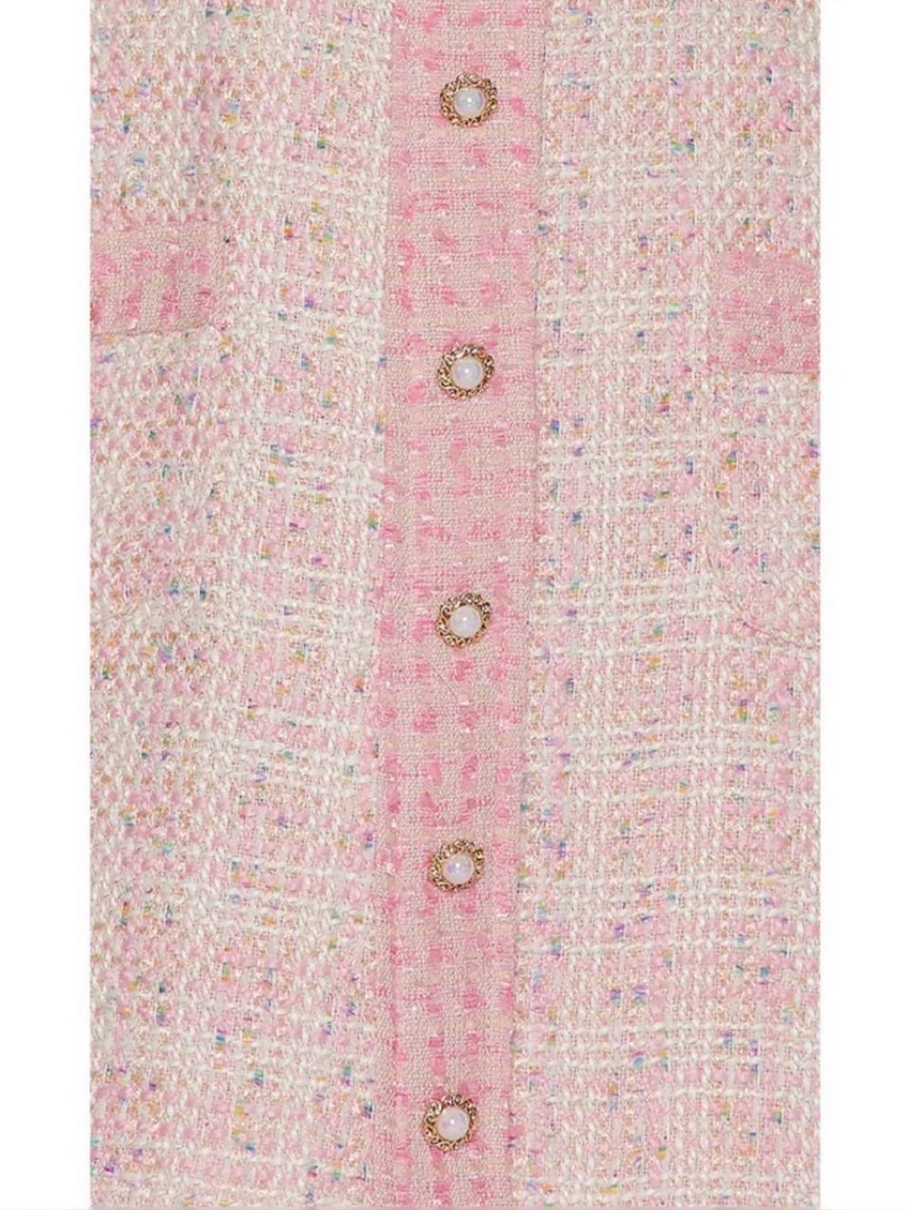 Amanda Uprichard Pink Tweed Square-Neck Mini Dress - Picture 8 of 8